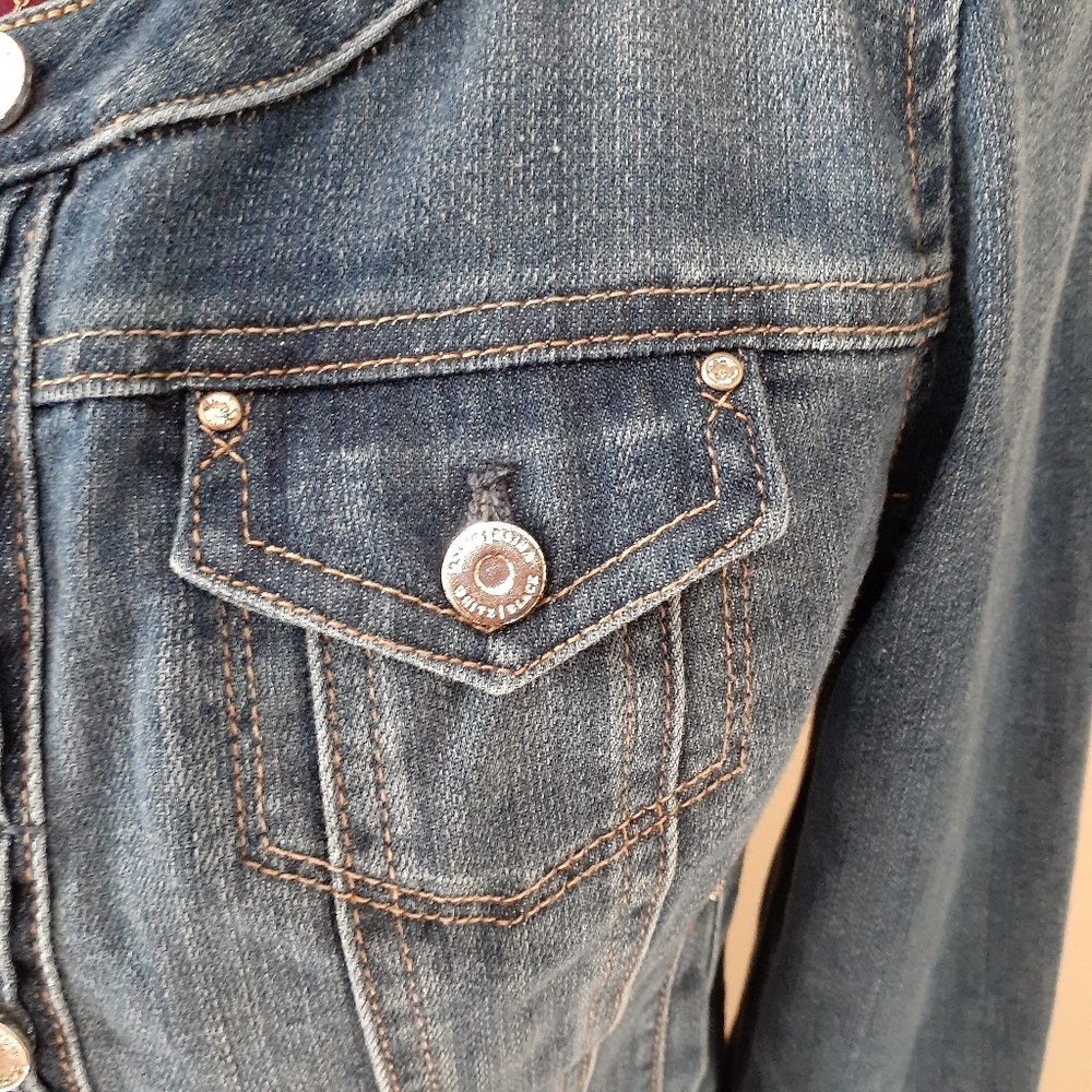 SOLD - WHBM jewel neck denim jacket - Picture 9 of 16